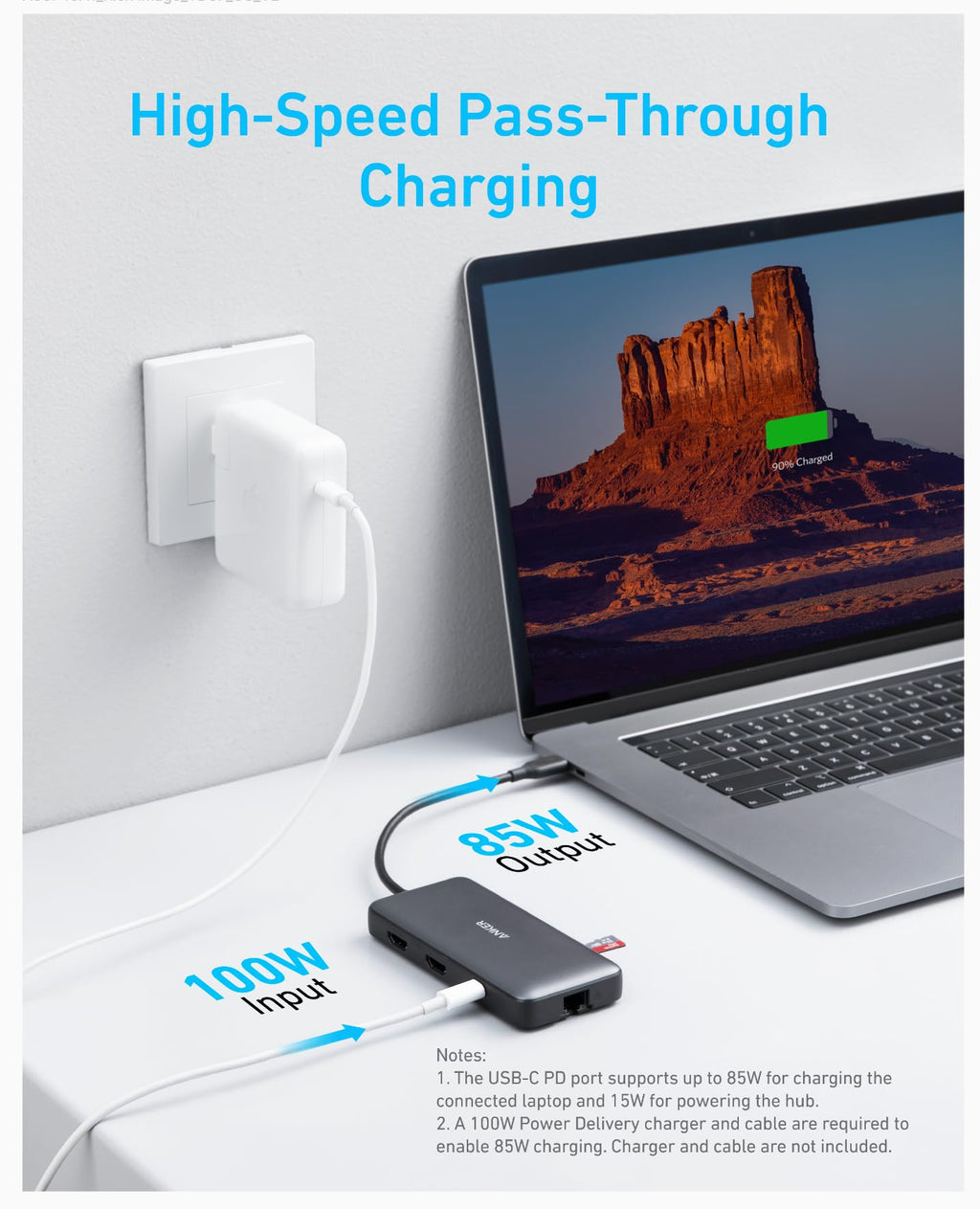 Anker Laptop Docking Station Dual Monitor, 8-in-1 USB C Hub, 4K Dual Monitor with 2 HDMI, 1 Gbps Ethernet Hub, 85W Power Delivery, SD Card Reader, for XPS and More (Charger not Included)
