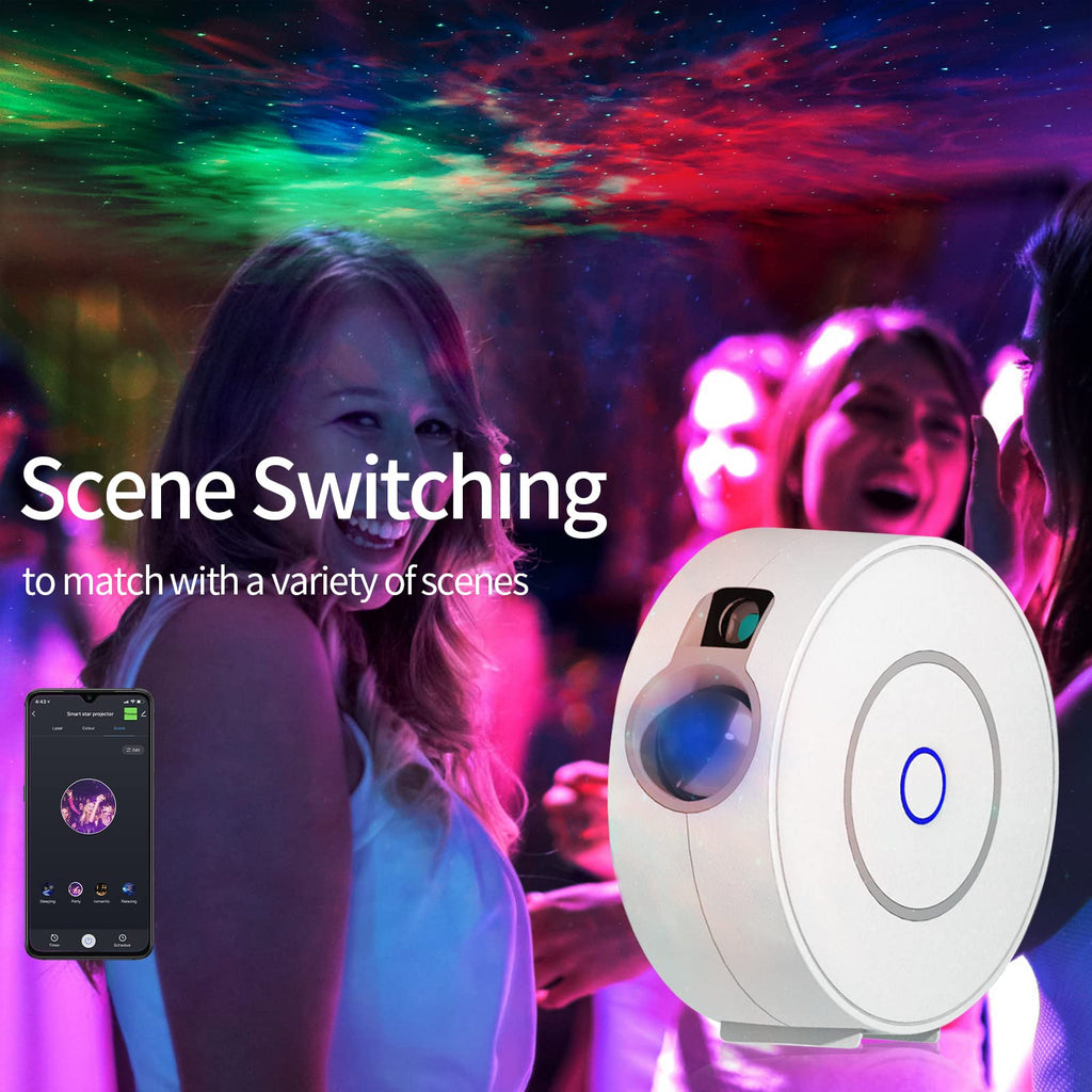CHIGIH Smart Galaxy Projector, LED Starry Sky Night Light Star Projector, Nebula Ceiling Night Light App & Voice Controlled Northern Lights Projector for Room Bedroom Parties Decor Birthday Gifts